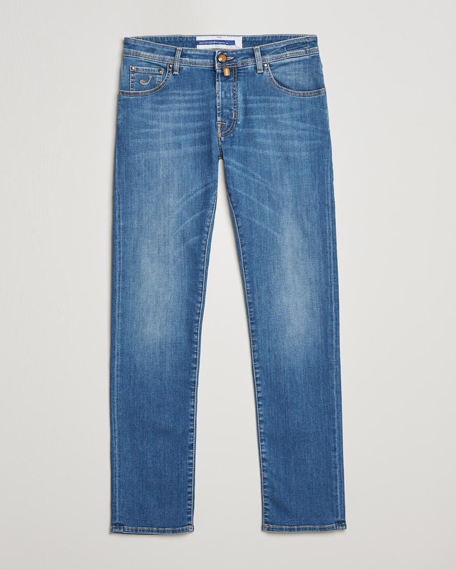 Mies | Farkut | Jacob Cohën | Nick Slim Fit Stretch Jeans Mid Blue
