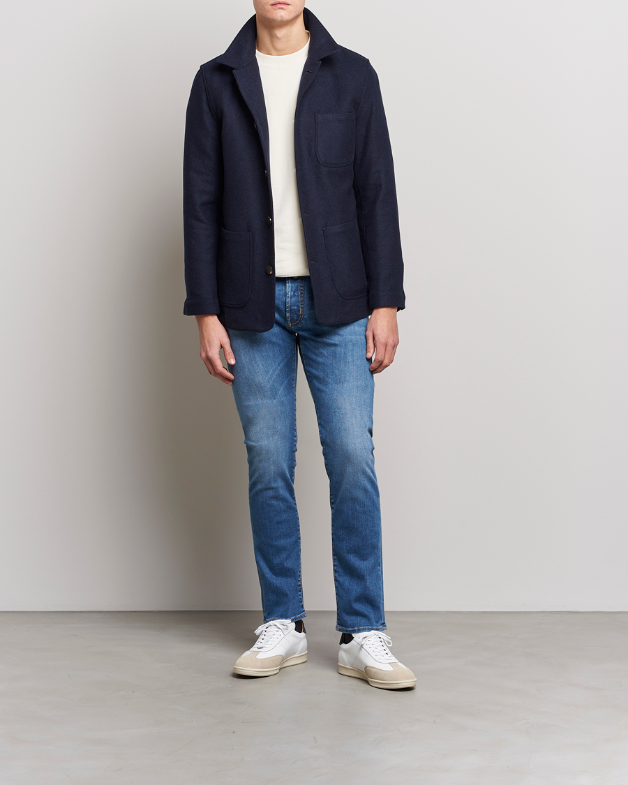 Mies | Vaatteet | Jacob Cohën | Nick Slim Fit Stretch Jeans Mid Blue