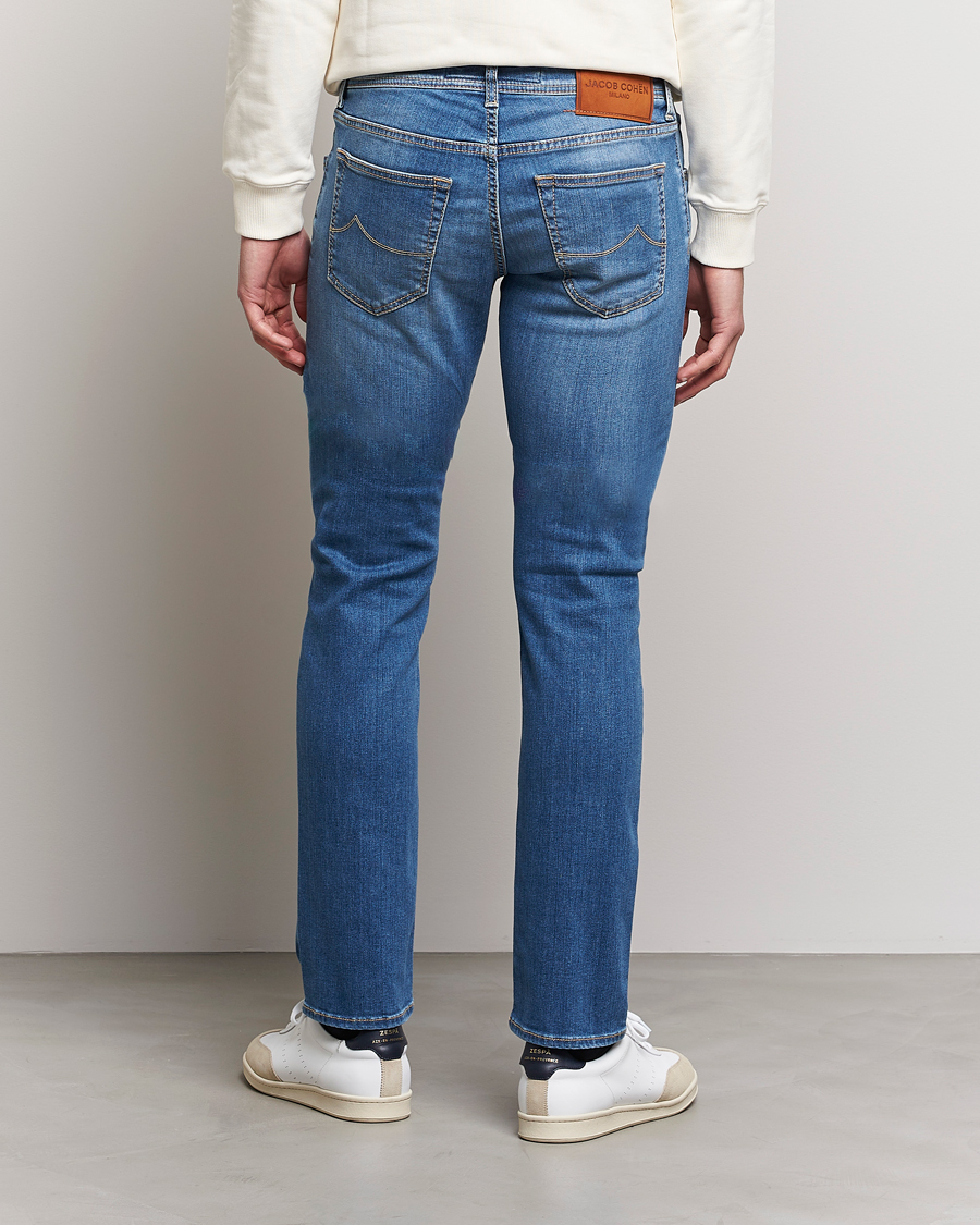 Mies | Farkut | Jacob Cohën | Nick Slim Fit Stretch Jeans Mid Blue