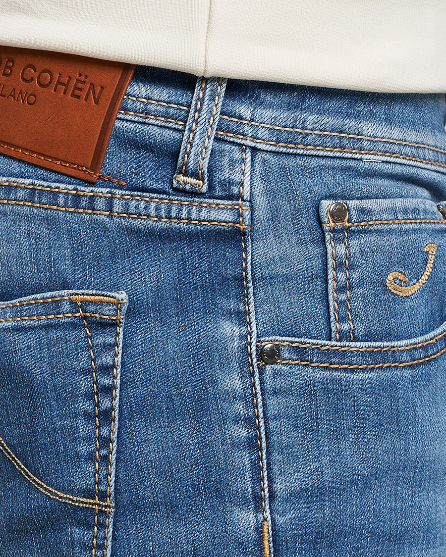 Mies | Farkut | Jacob Cohën | Nick Slim Fit Stretch Jeans Mid Blue