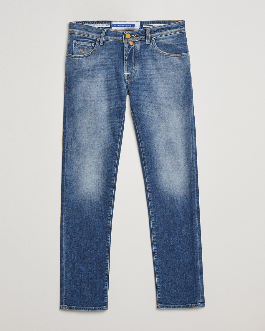 Mies | Farkut | Jacob Cohën | Nick Slim Fit Eco Friendly Stretch Jeans Mid Blue