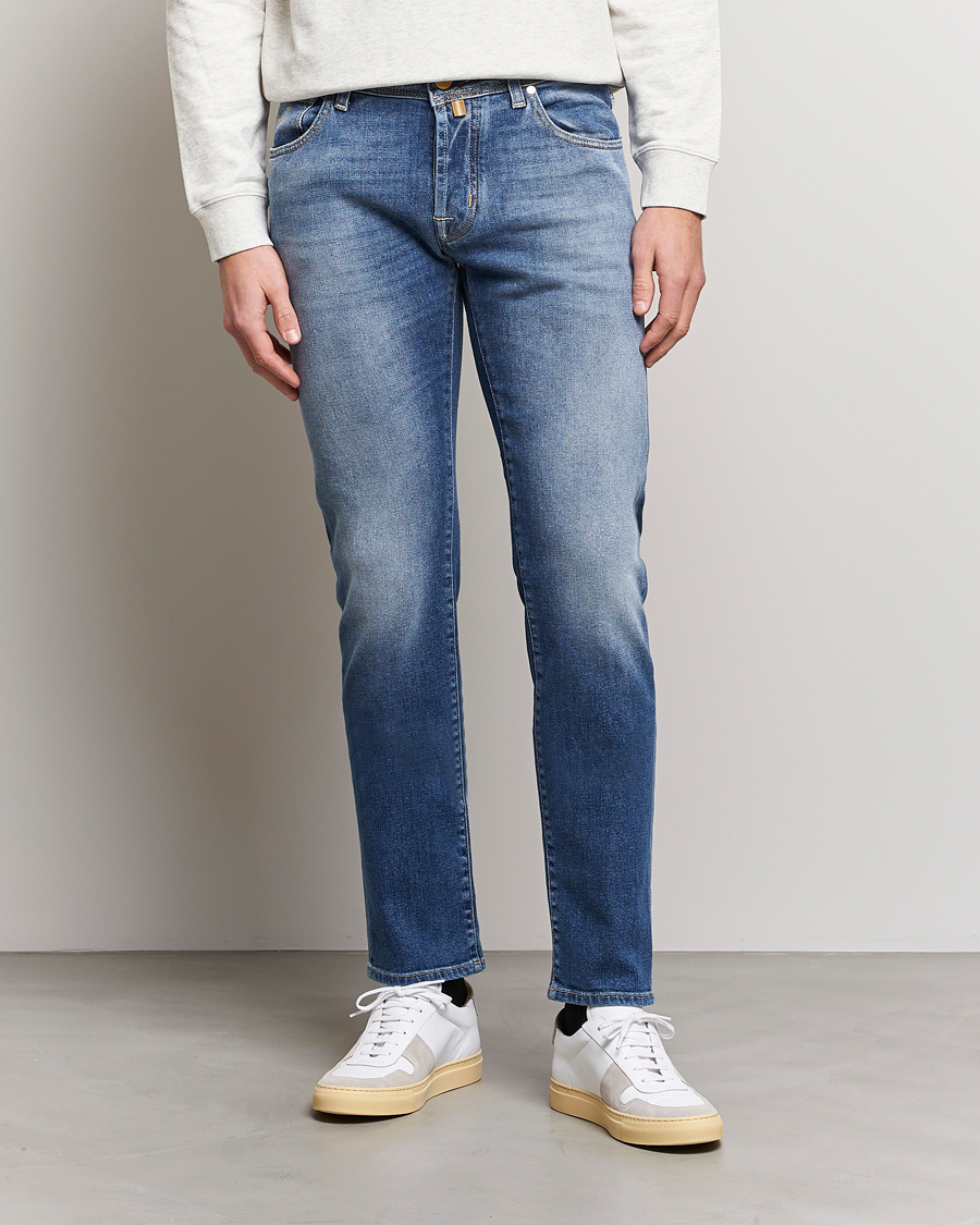 Mies | Farkut | Jacob Cohën | Nick Slim Fit Eco Friendly Stretch Jeans Mid Blue