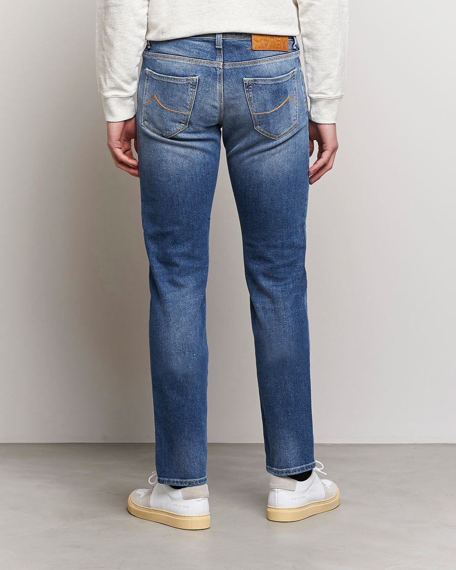 Mies | Farkut | Jacob Cohën | Nick Slim Fit Eco Friendly Stretch Jeans Mid Blue