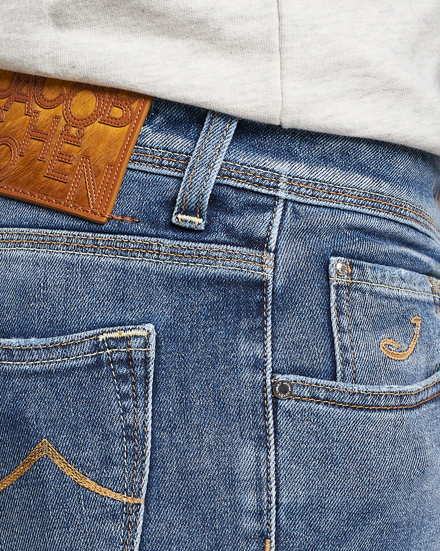 Mies | Farkut | Jacob Cohën | Nick Slim Fit Eco Friendly Stretch Jeans Mid Blue