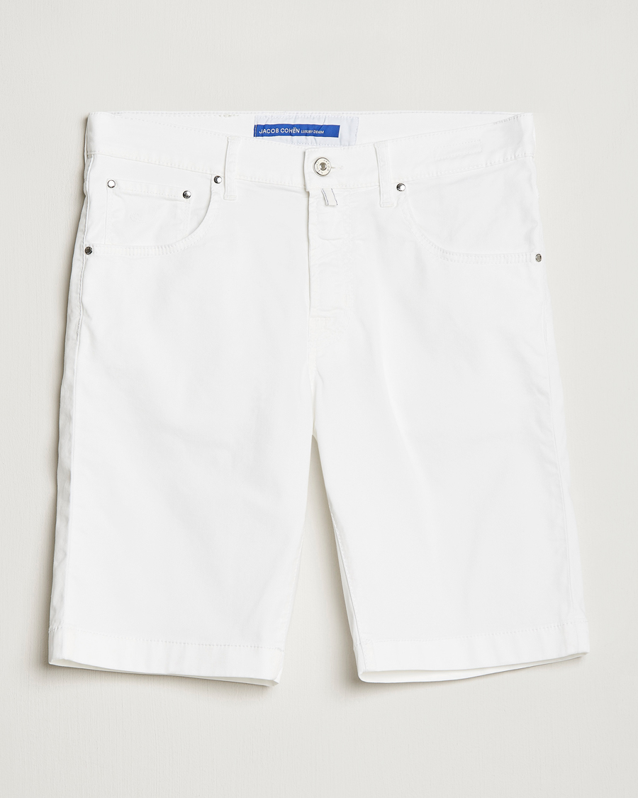 Mies | Shortsit | Jacob Cohën | Nicolas Cotton Twill Shorts White