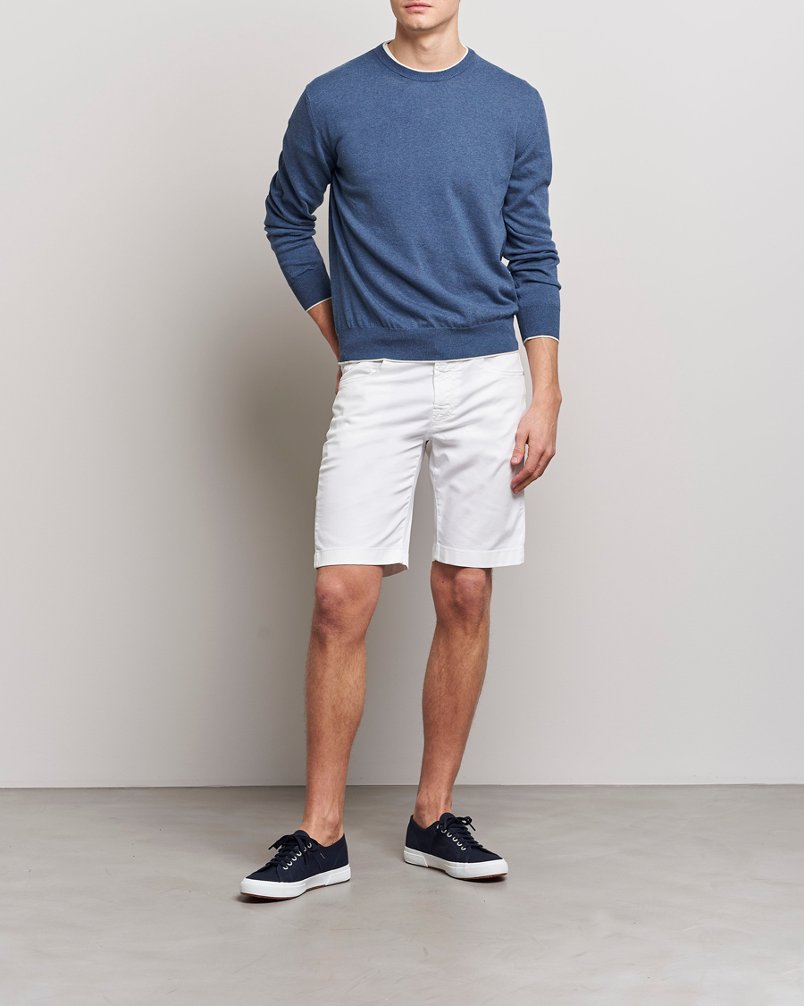 Mies | Shortsit | Jacob Cohën | Nicolas Cotton Twill Shorts White