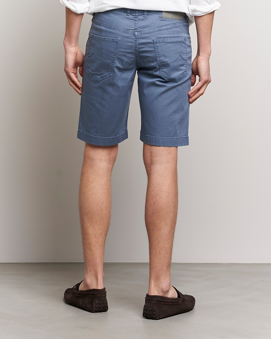 Mies | Shortsit | Jacob Cohën | Nicolas Cotton Twill Shorts Blue Grey