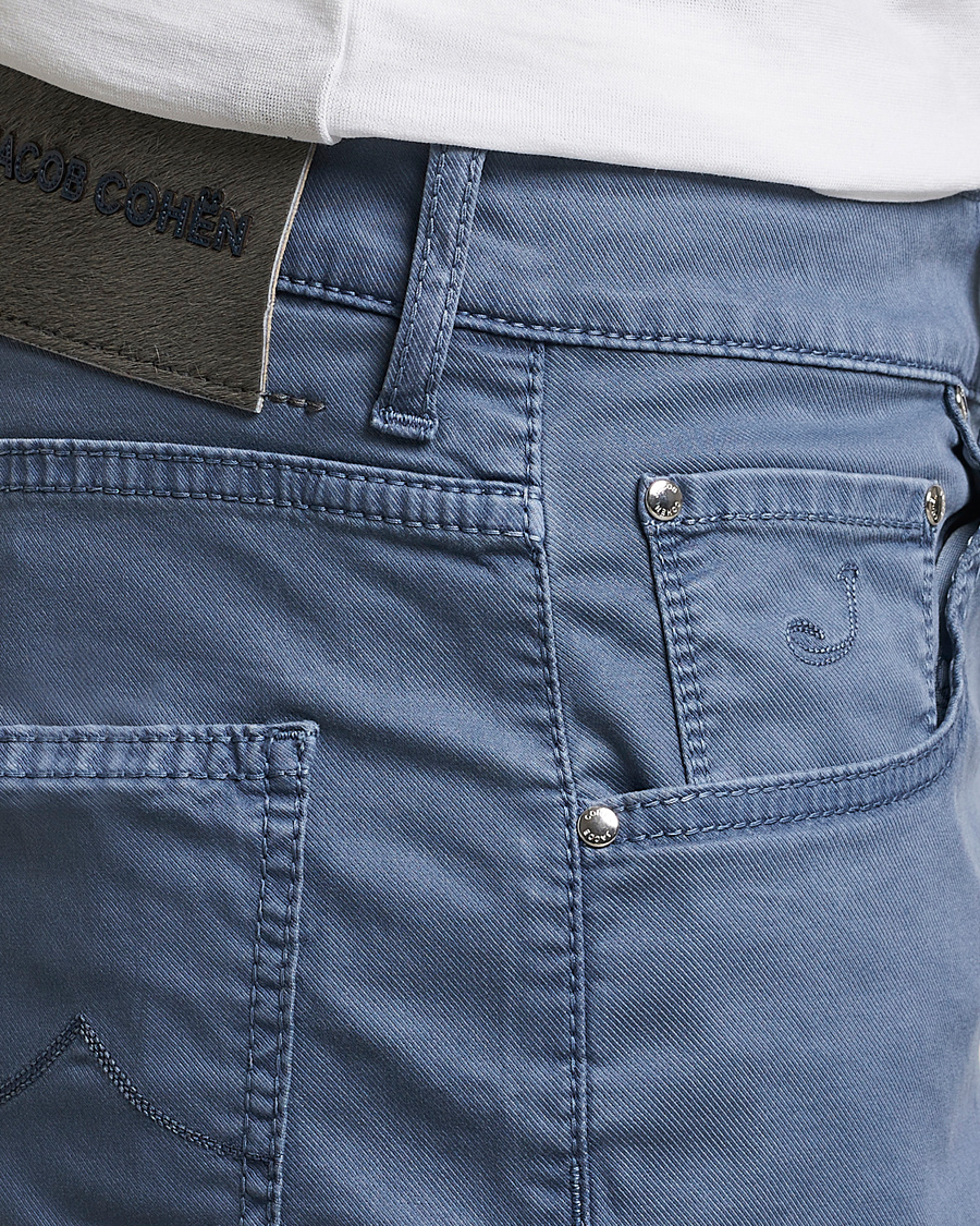 Mies | Shortsit | Jacob Cohën | Nicolas Cotton Twill Shorts Blue Grey