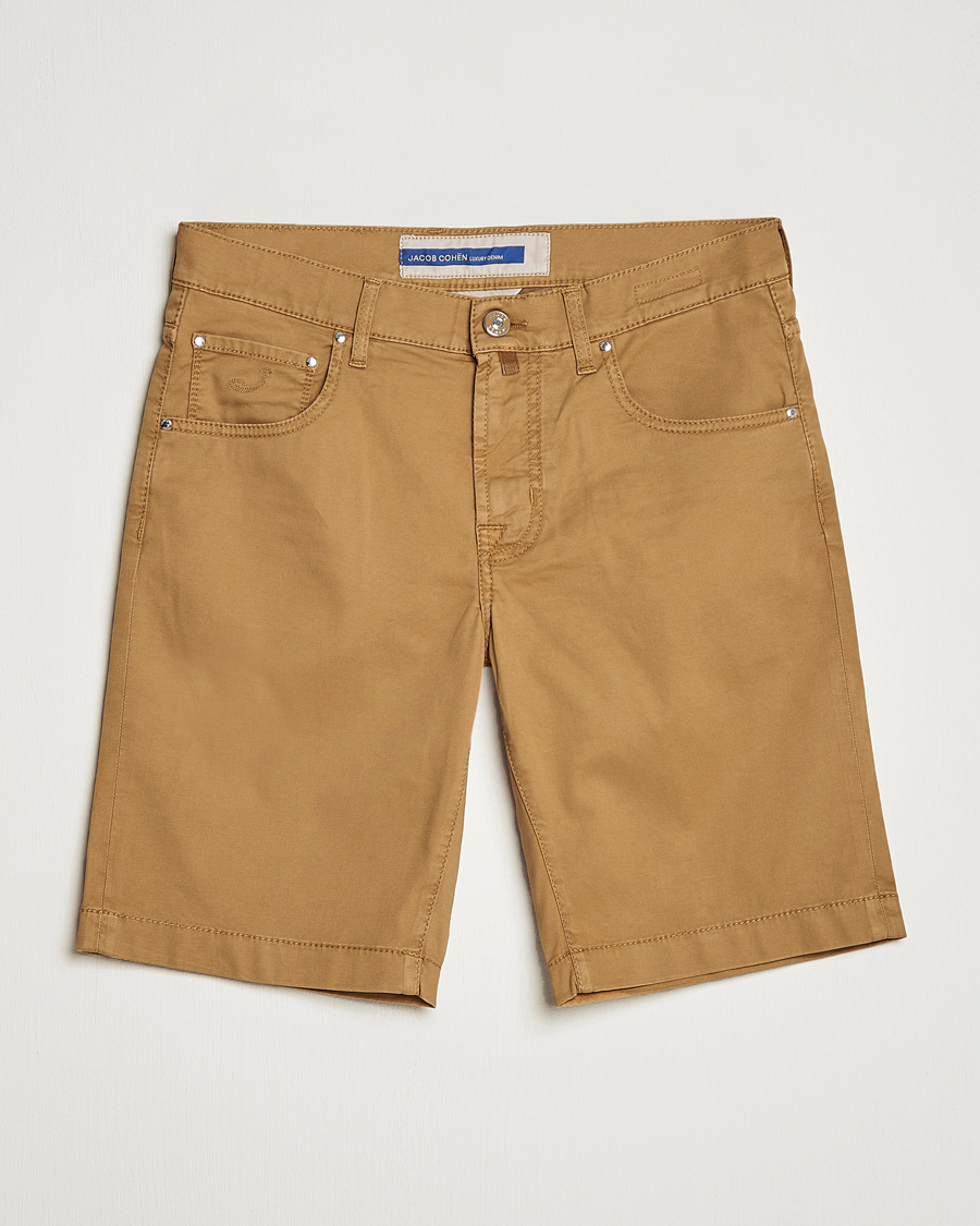 Mies | Shortsit | Jacob Cohën | Nicolas Cotton Twill Shorts Beige