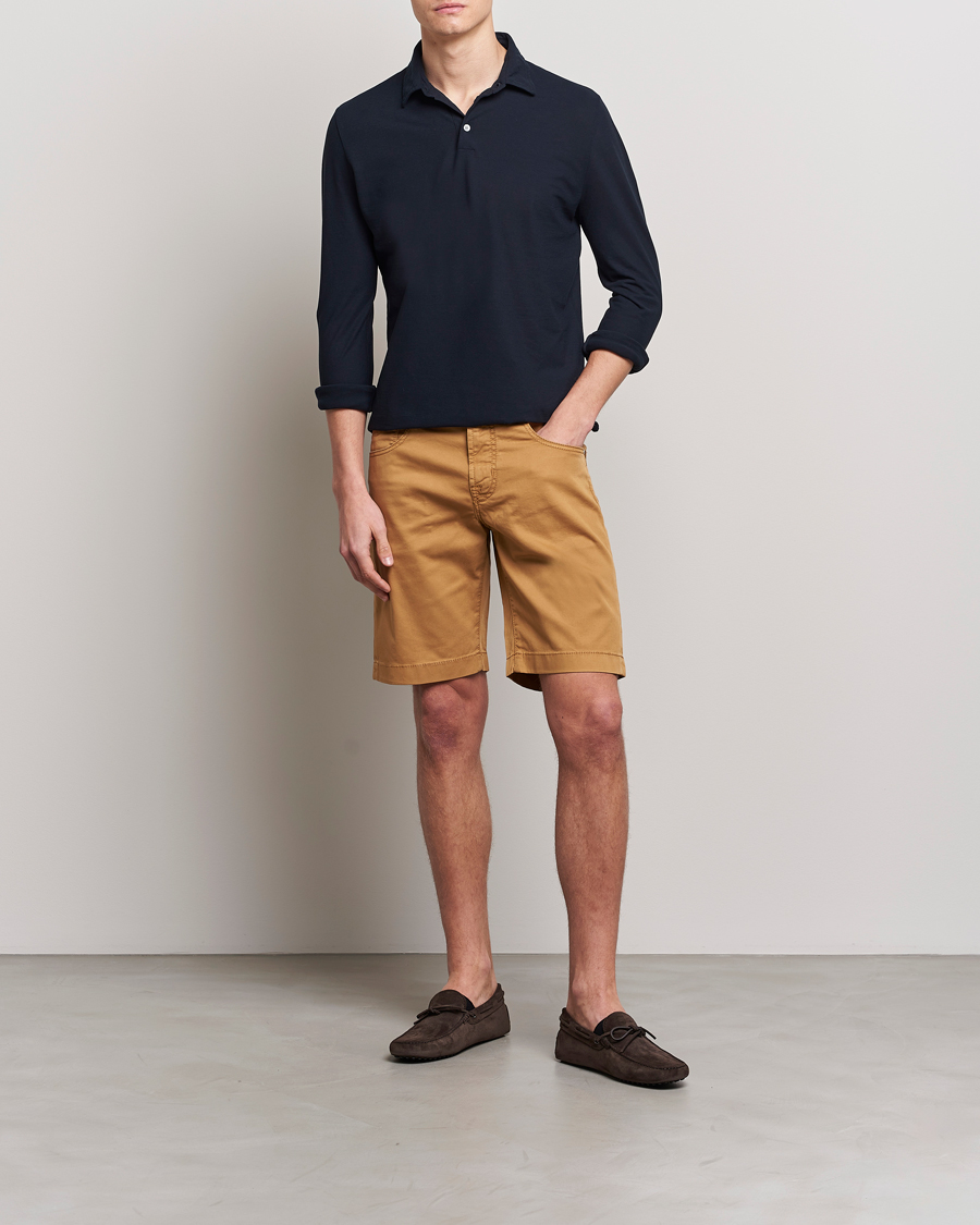 Mies | Shortsit | Jacob Cohën | Nicolas Cotton Twill Shorts Beige