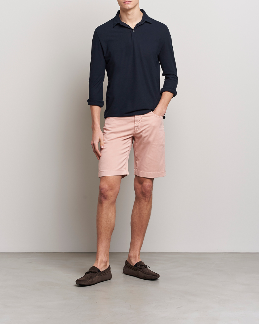 Mies | Shortsit | Jacob Cohën | Nicolas Cotton Twill Shorts Pink