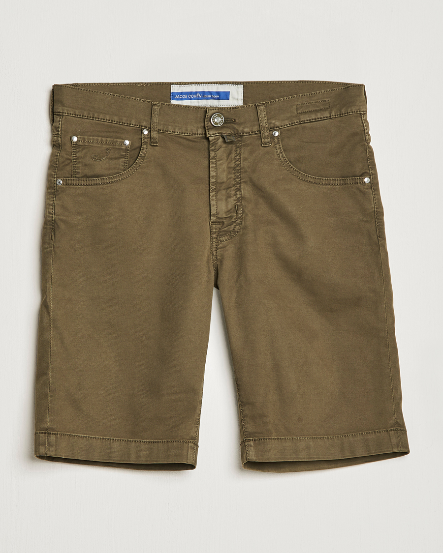 Mies | Shortsit | Jacob Cohën | Nicolas Cotton Twill Shorts Olive