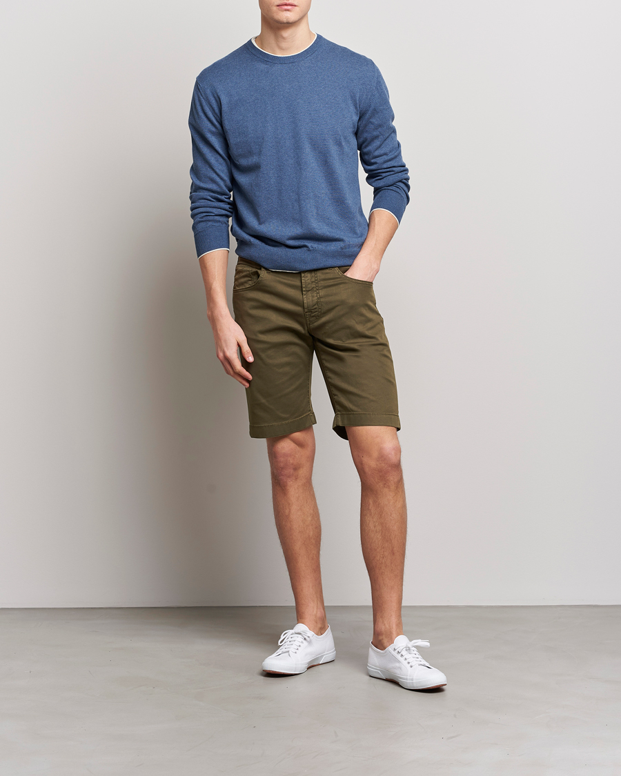 Mies | Shortsit | Jacob Cohën | Nicolas Cotton Twill Shorts Olive