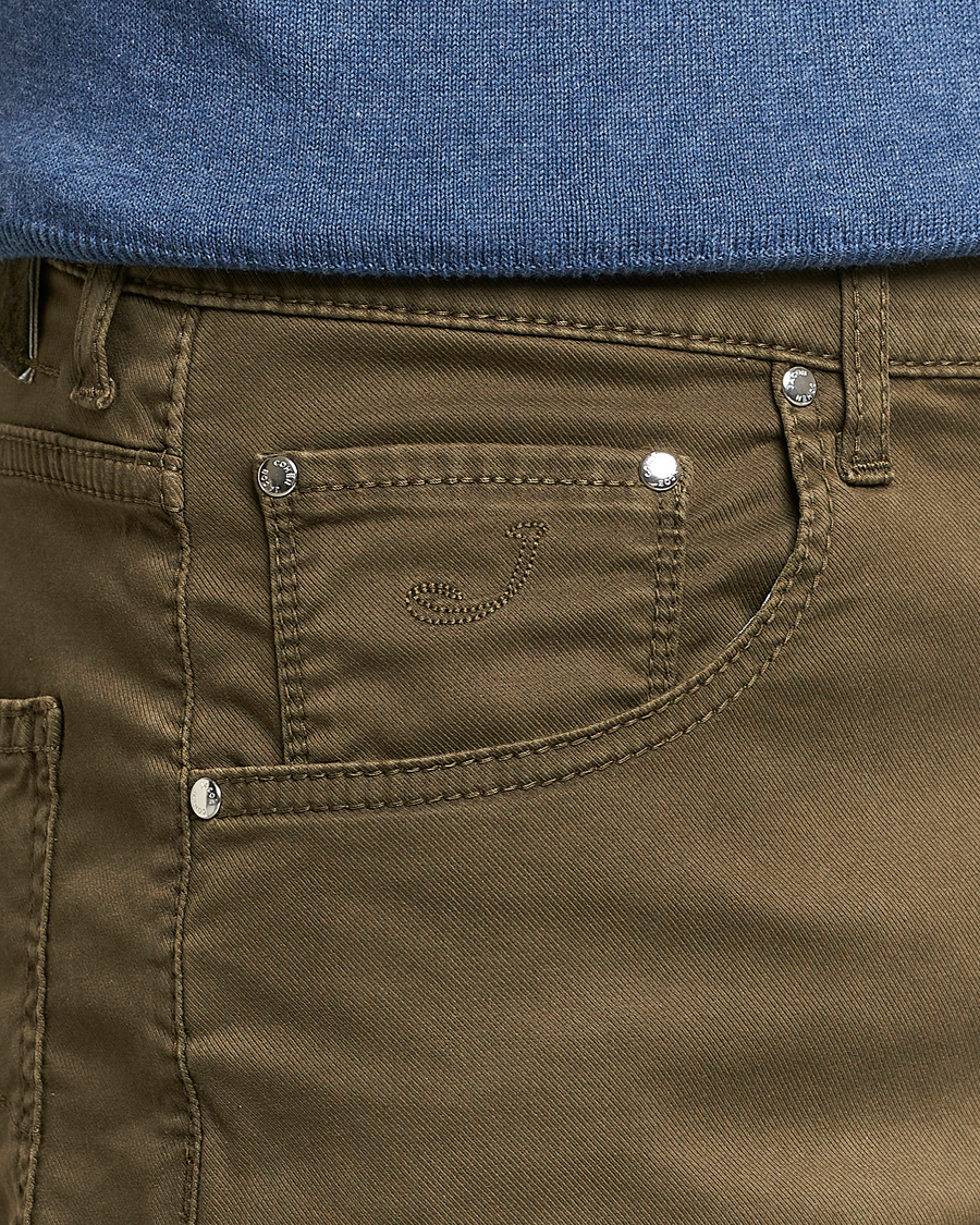 Mies | Shortsit | Jacob Cohën | Nicolas Cotton Twill Shorts Olive