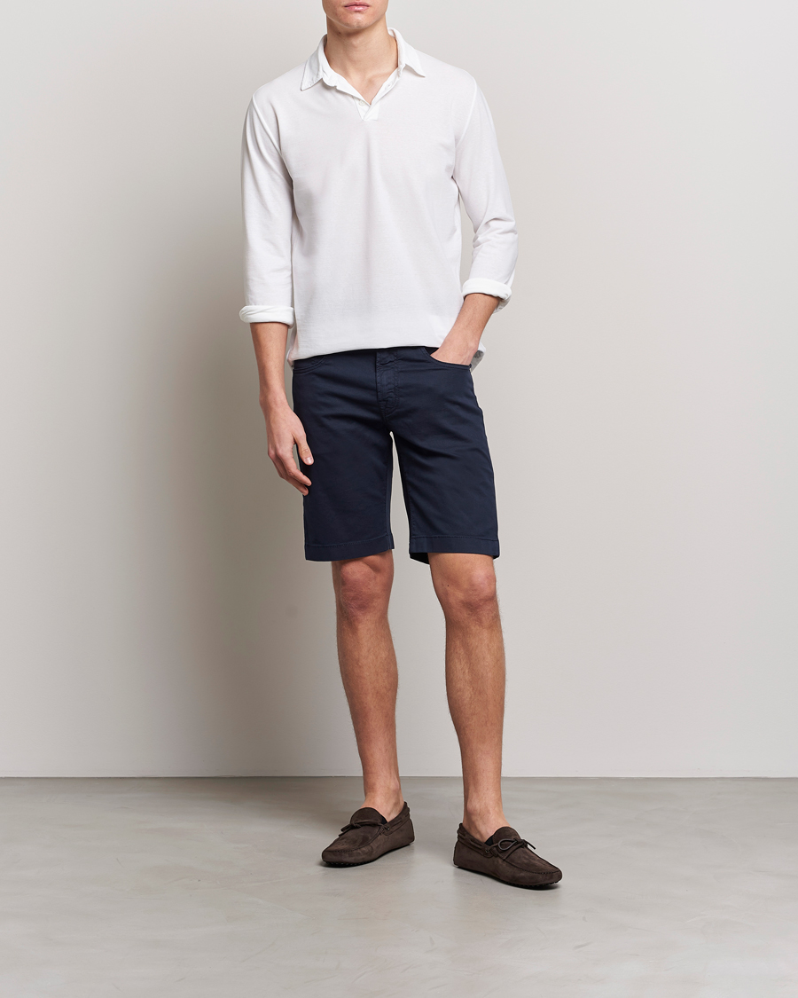 Mies | Shortsit | Jacob Cohën | Nicolas Cotton Twill Shorts Navy