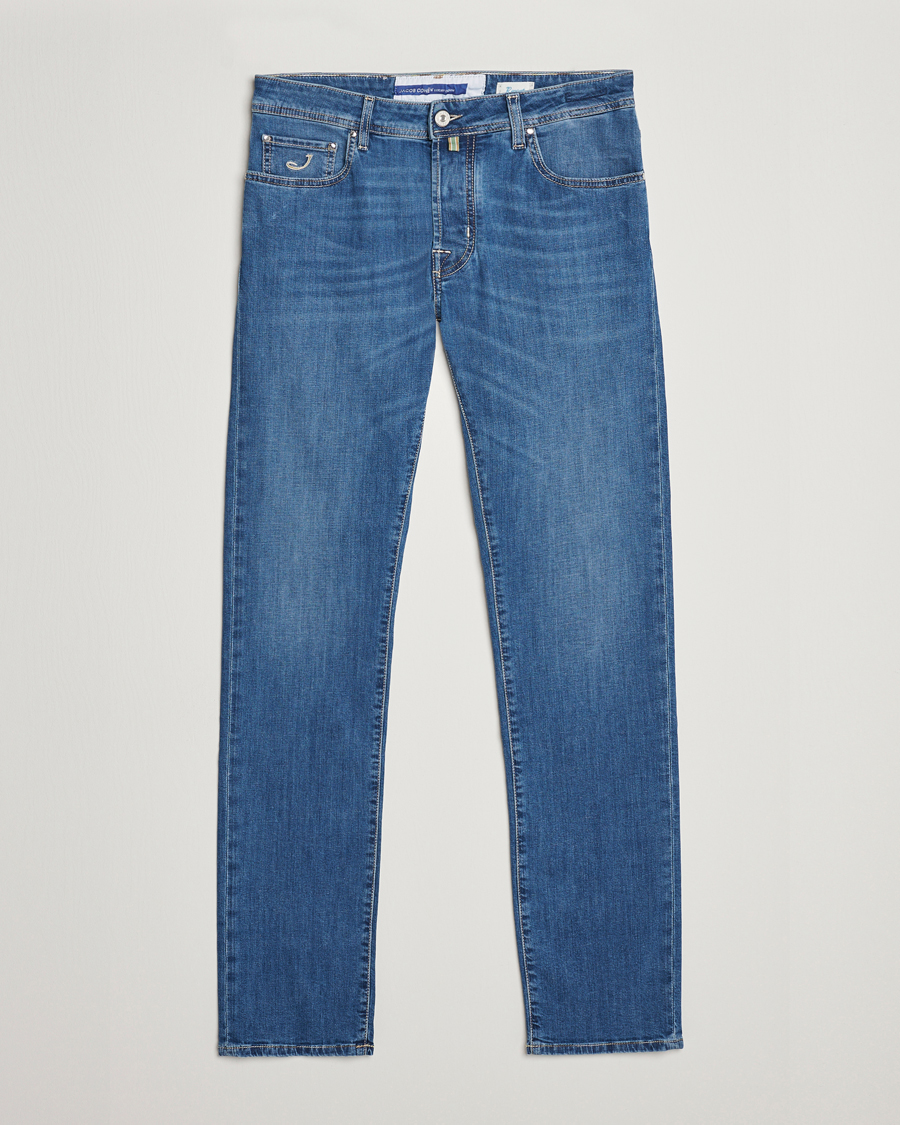 Mies | Farkut | Jacob Cohën | Bard Denim Linen Resort Stretch Jeans Mid Blue