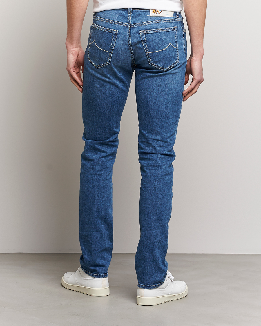 Mies | Farkut | Jacob Cohën | Bard Denim Linen Resort Stretch Jeans Mid Blue