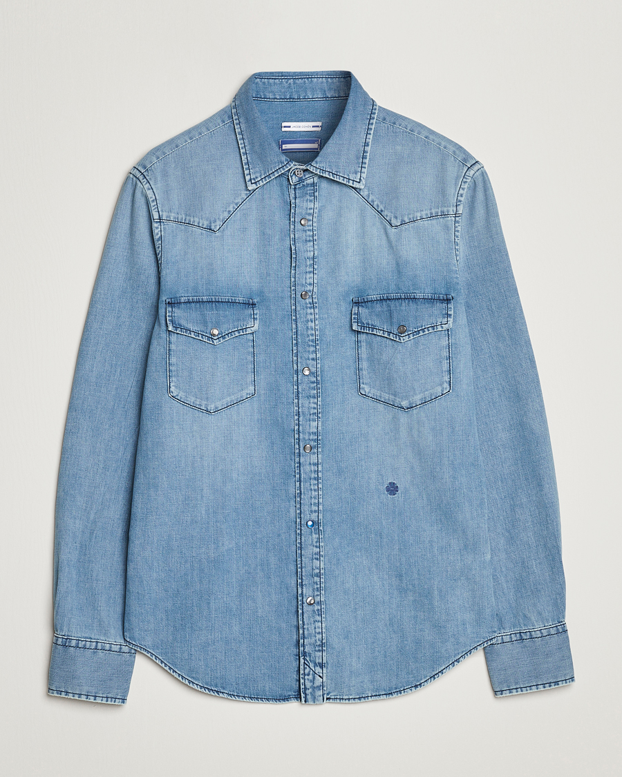 Mies | Kauluspaidat | Jacob Cohën | Western Denim Shirt Light Blue