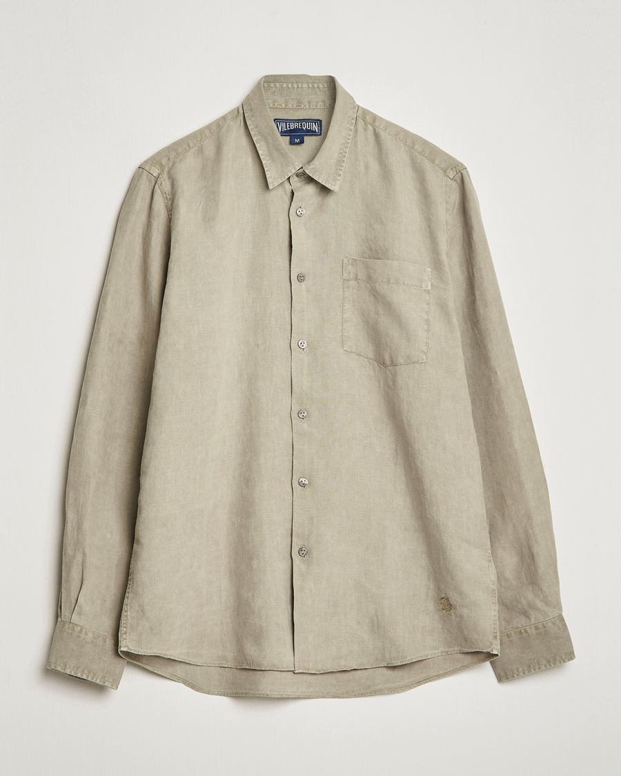 Mies | Kauluspaidat | Vilebrequin | Caroubis Linen Shirt Ecalyptus