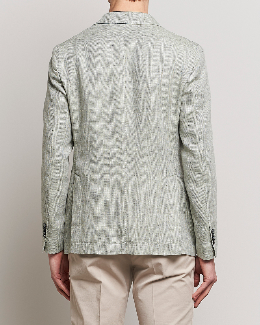 Mies | Pikkutakit | L.B.M. 1911 | Jack Regular Fit Herringbone Linen Blazer Pistachio