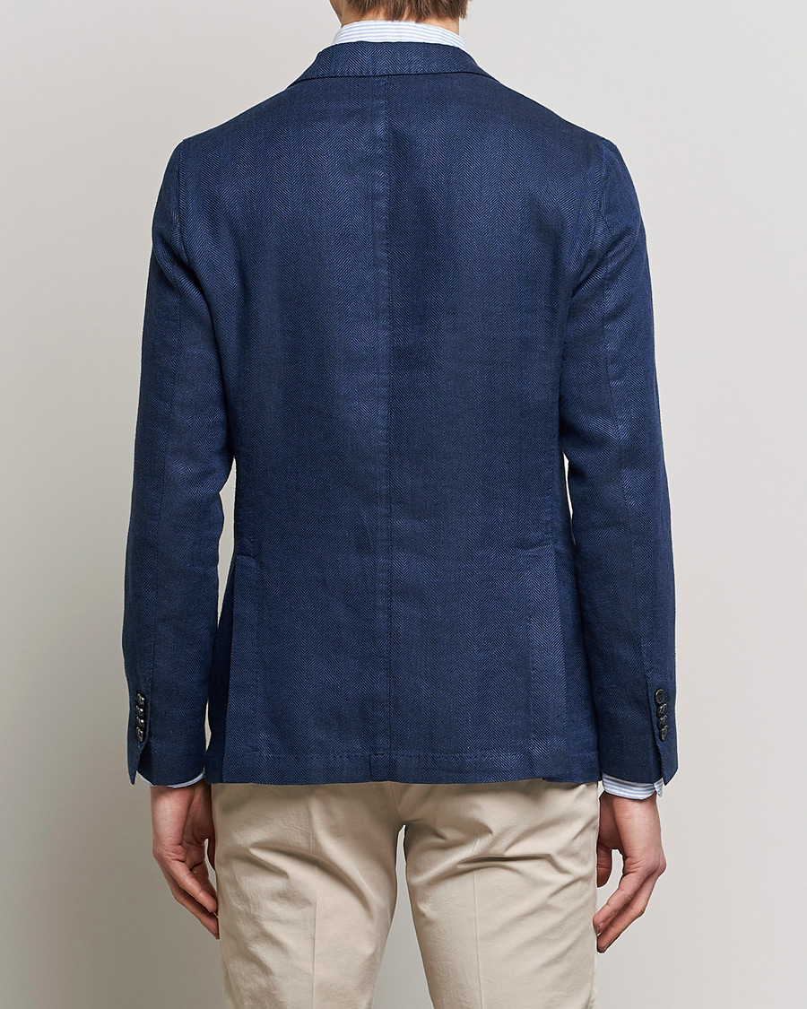 Mies | Pikkutakit | L.B.M. 1911 | Jack Regular Fit Herringbone Linen Blazer Navy