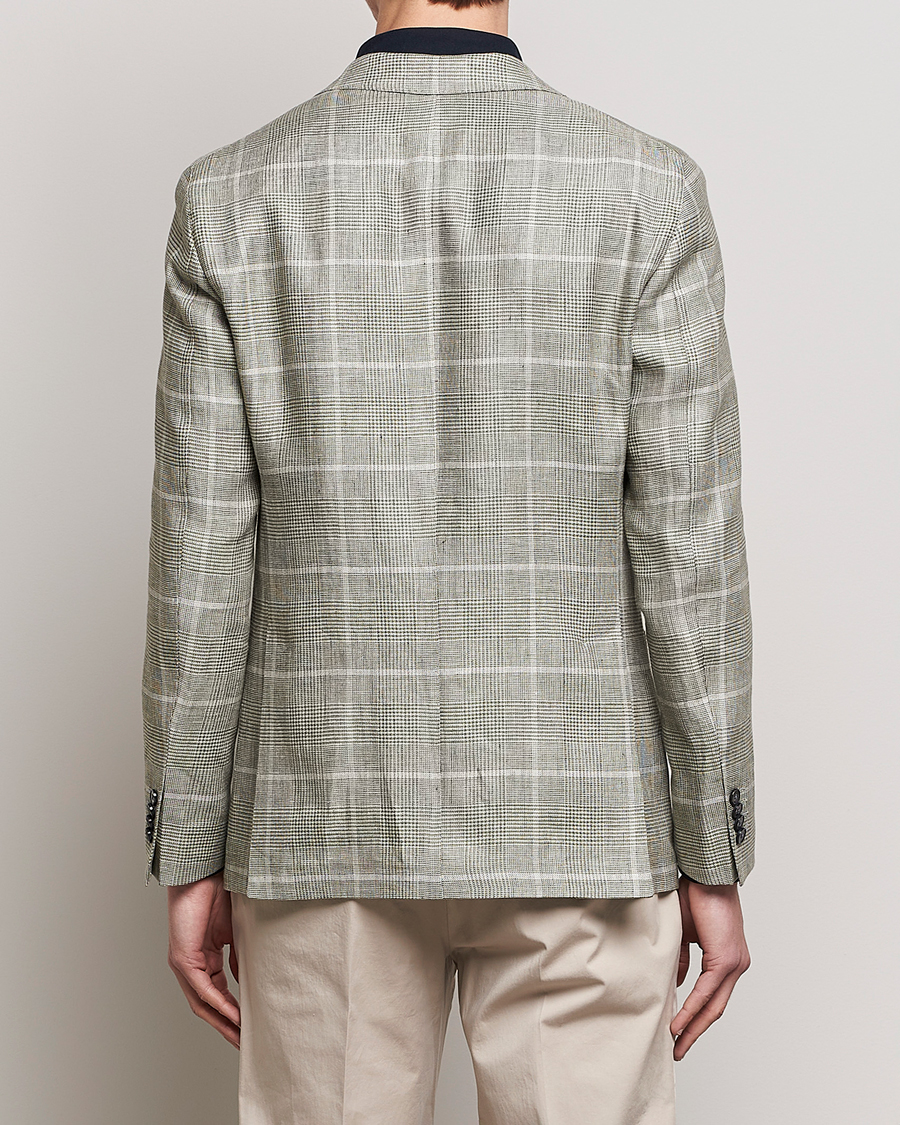 Mies | Pikkutakit | L.B.M. 1911 | Jack Regular Fit Prince of Wales Linen Blazer Green
