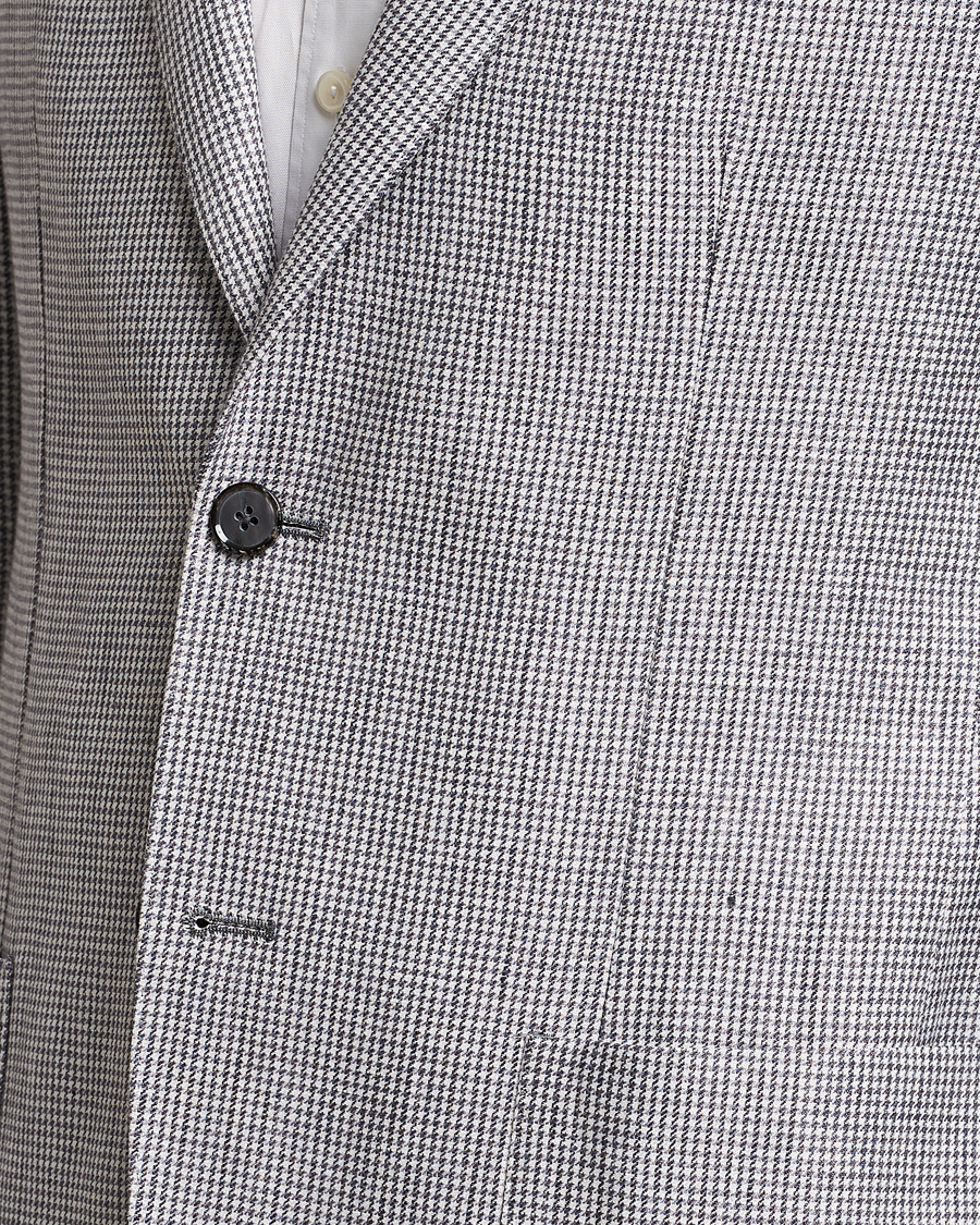 Mies | Pikkutakit | L.B.M. 1911 | Jack Regular Fit Houndstooth Linen Blazer Grey