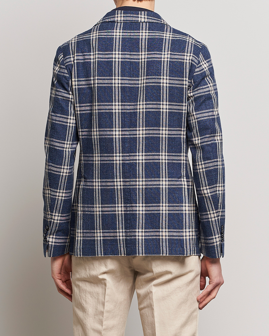 Mies | Pikkutakit | L.B.M. 1911 | Jack Regular Fit Checked Cotton Blazer Blue