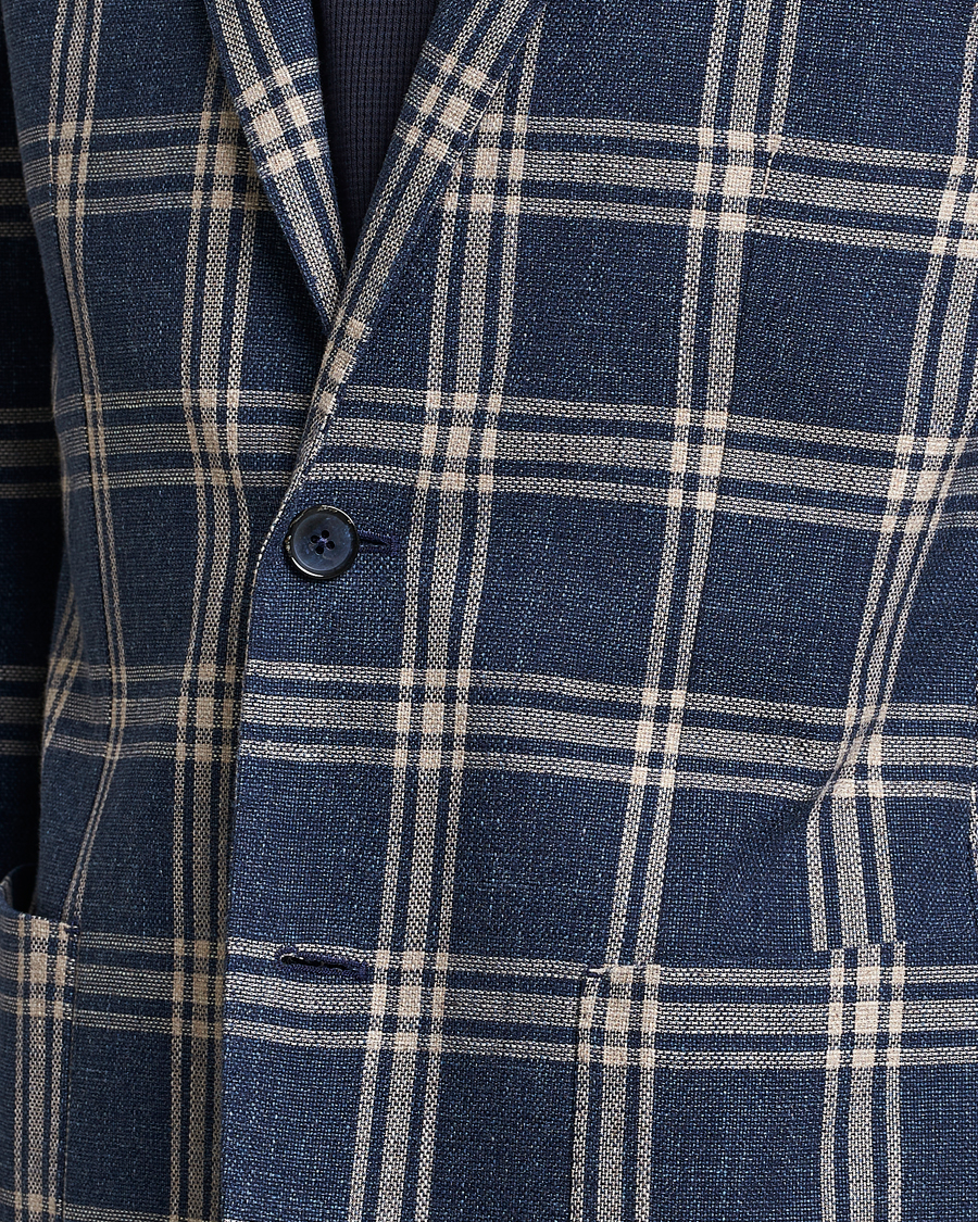 Mies | Pikkutakit | L.B.M. 1911 | Jack Regular Fit Checked Cotton Blazer Blue