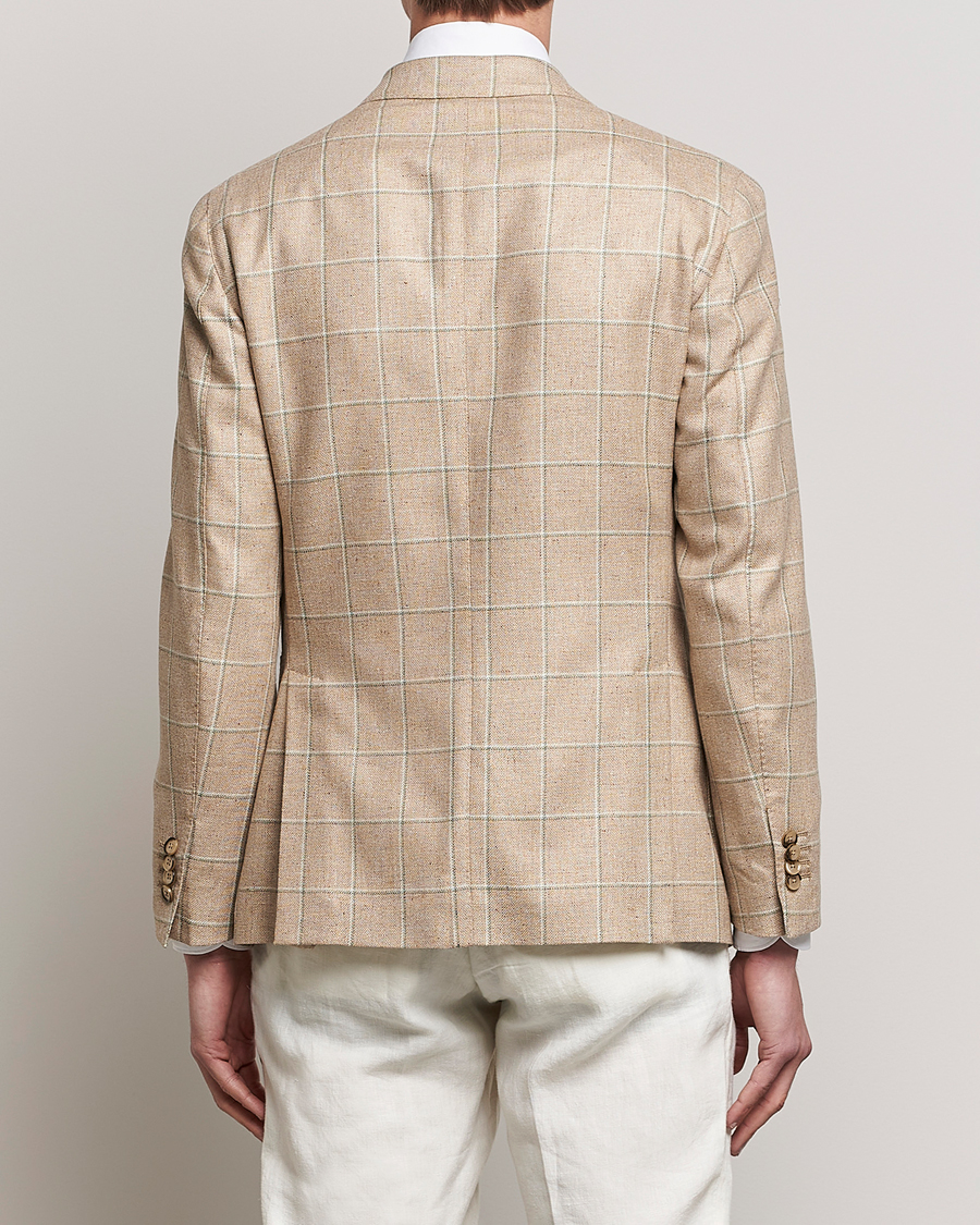 Mies | Pikkutakit | L.B.M. 1911 | Jack Regular Fit Windowpane Wool/Silk Blazer Olive