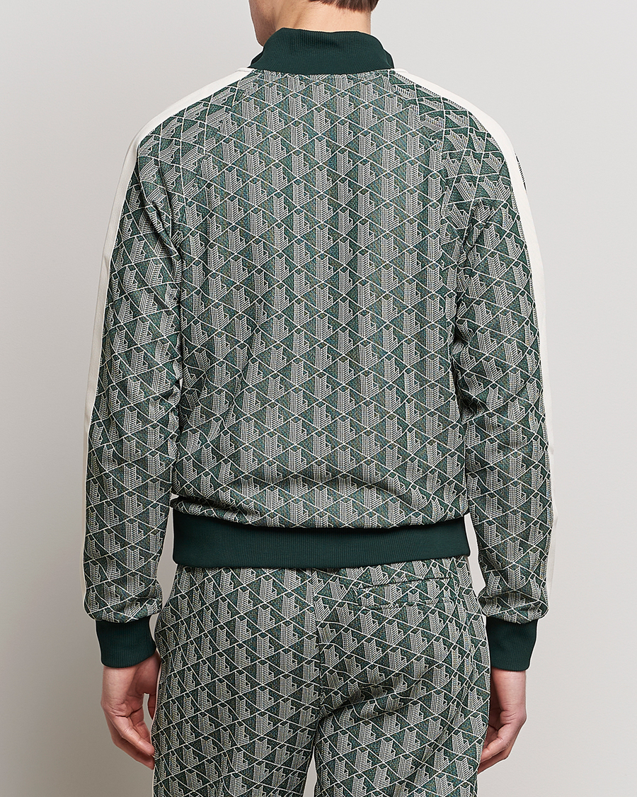 Mies | Puserot | Lacoste | Monogram Zip Sweatshirt Green/Wood Shaving
