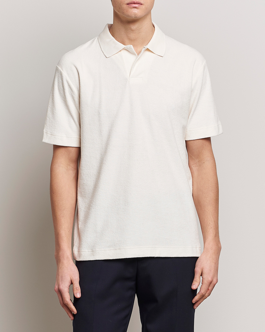 Mies | Terry | Sunspel | Towelling Polo Shirt Archive White