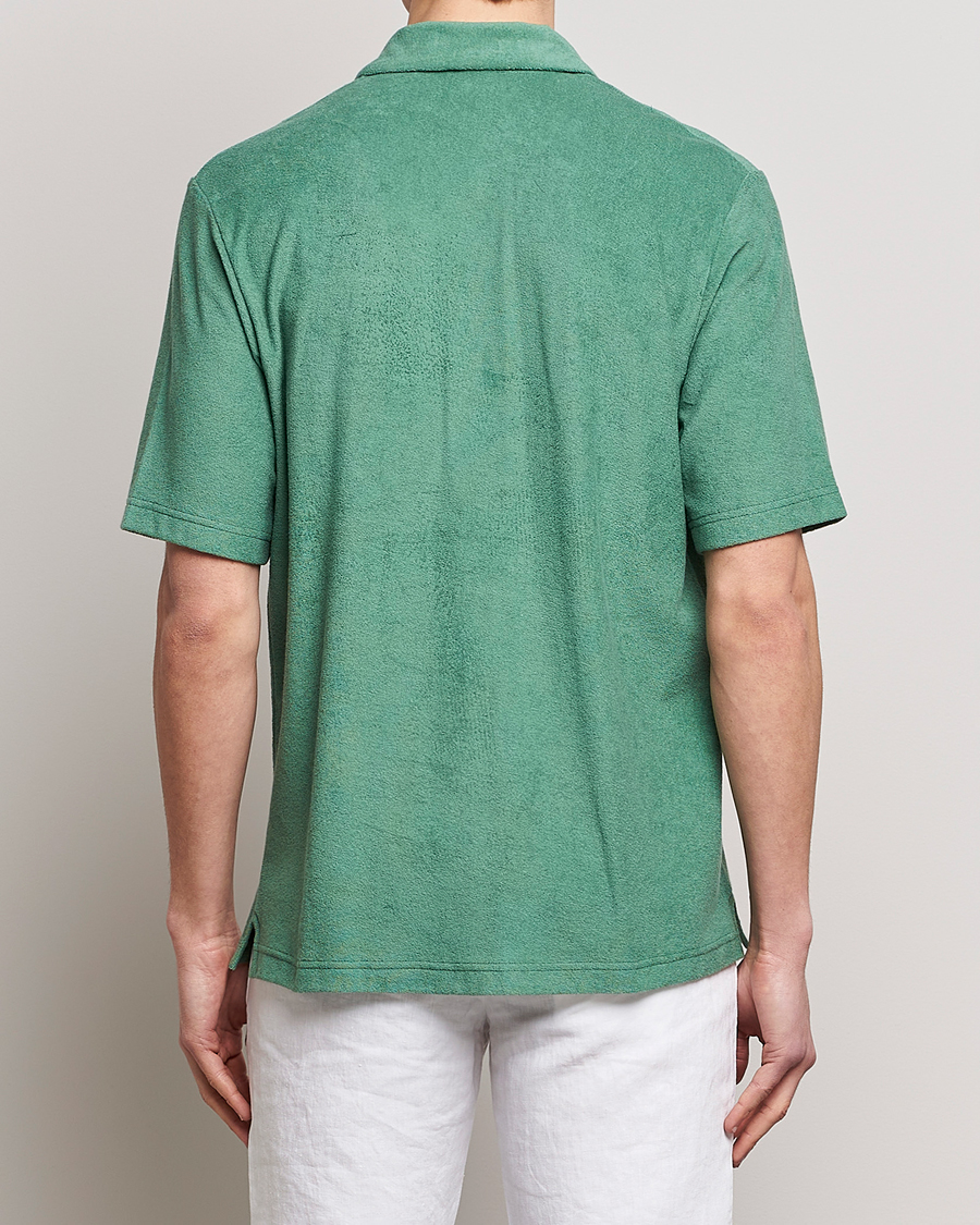 Mies | Kauluspaidat | Sunspel | Towelling Camp Collar Shirt Thyme Green