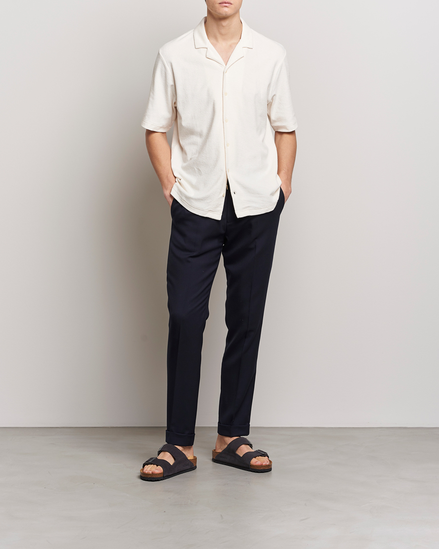 Mies | Kauluspaidat | Sunspel | Towelling Camp Collar Shirt Archive White