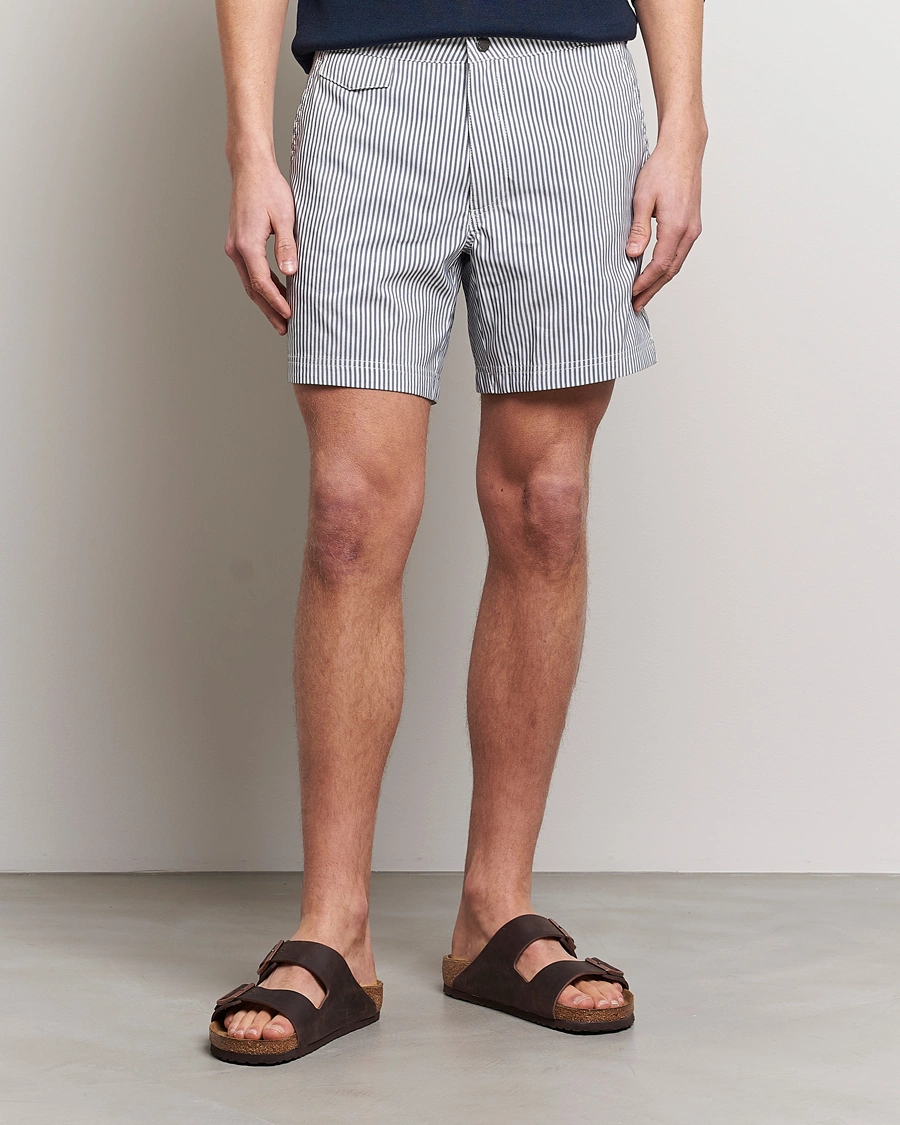 Mies | Vain Care of Carlilta | Sunspel | Striped Tailored Swimshorts Navy/White