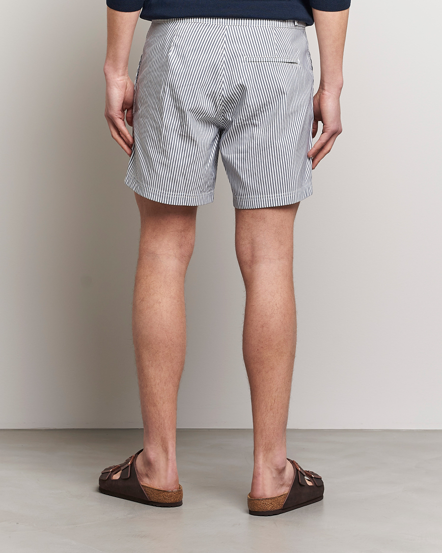 Mies | Uimahousut | Sunspel | Striped Tailored Swimshorts Navy/White