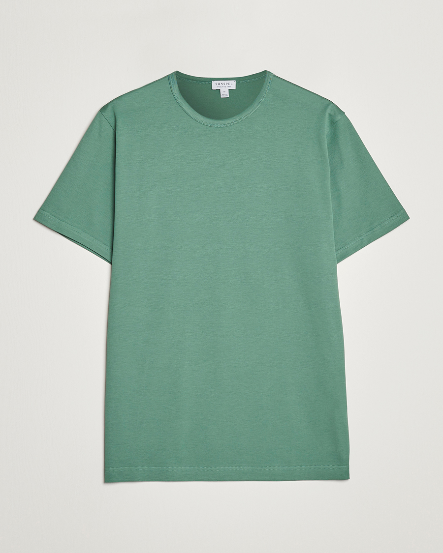 Mies | T-paidat | Sunspel | Crew Neck Cotton Tee Thyme