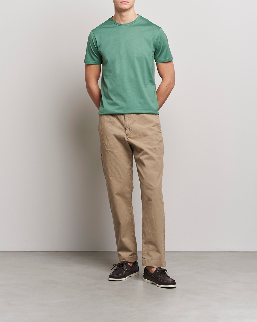 Mies | T-paidat | Sunspel | Crew Neck Cotton Tee Thyme