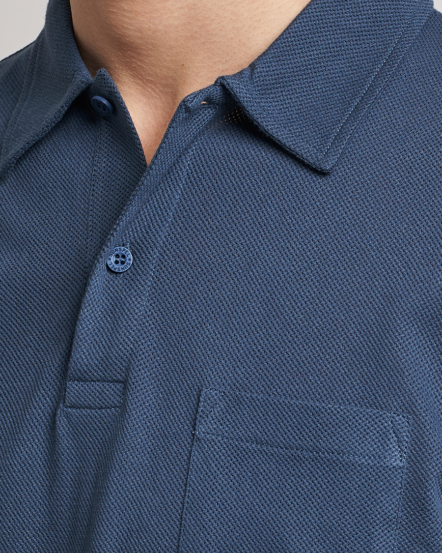 Mies | Pikeet | Sunspel | Riviera Polo Shirt Shale Blue