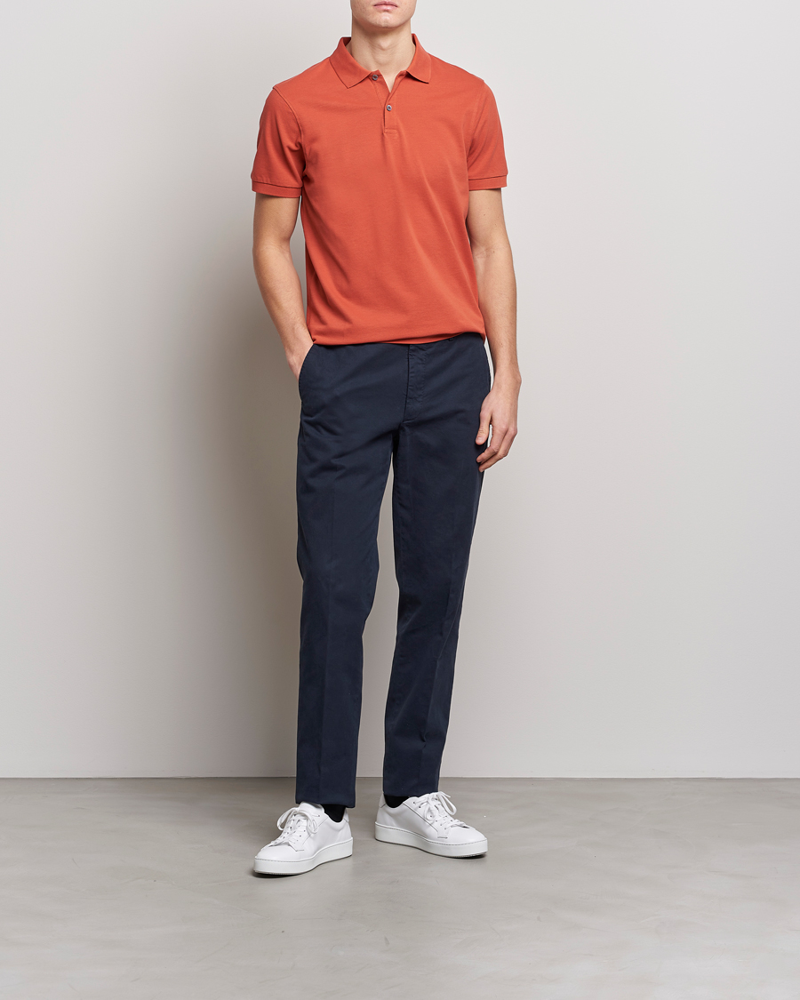 Mies | Pikeet | Sunspel | Short Sleeve Pique Polo Burnt Sienna