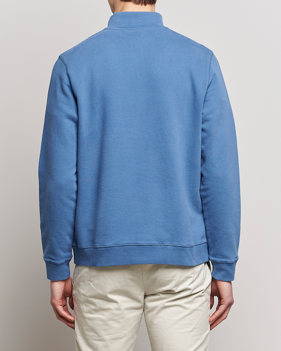 Mies | Puserot | Sunspel | Loopback Half Zip Sweatshirt Blue Stone