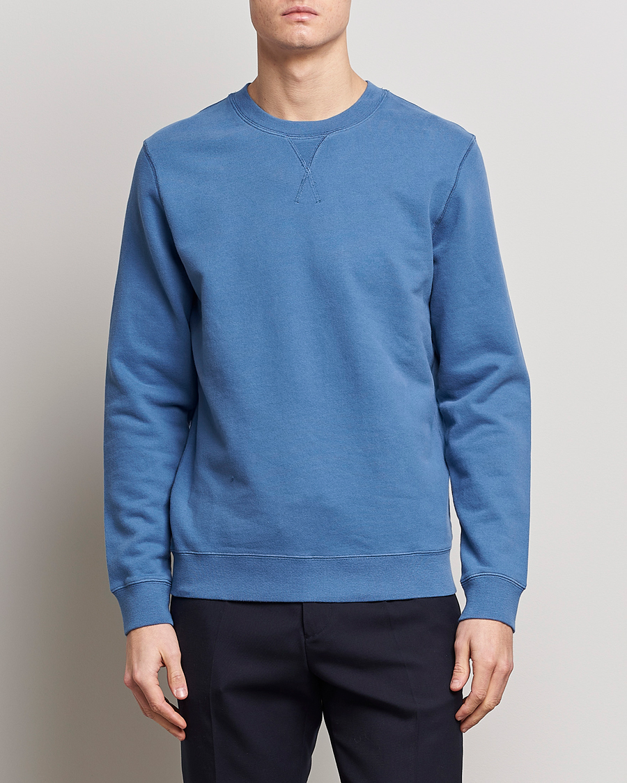 Mies |  | Sunspel | Loopback Sweatshirt Blue Stone