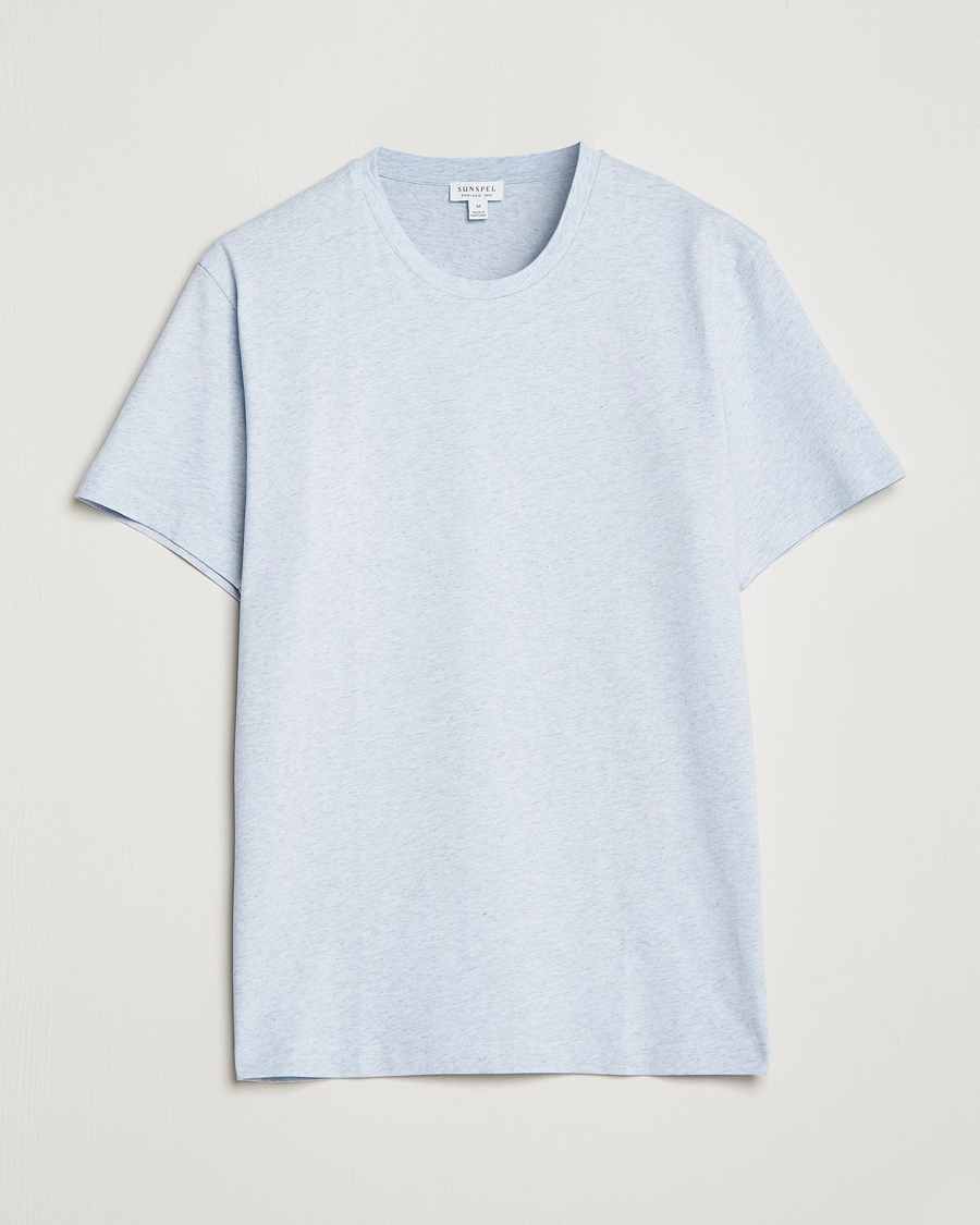 Mies | T-paidat | Sunspel | Riviera Organic Tee Pastel Blue Melange