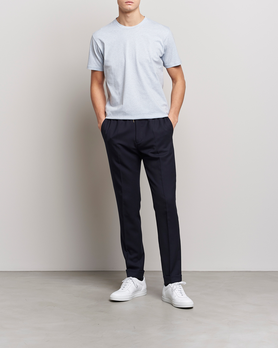 Mies | T-paidat | Sunspel | Riviera Organic Tee Pastel Blue Melange