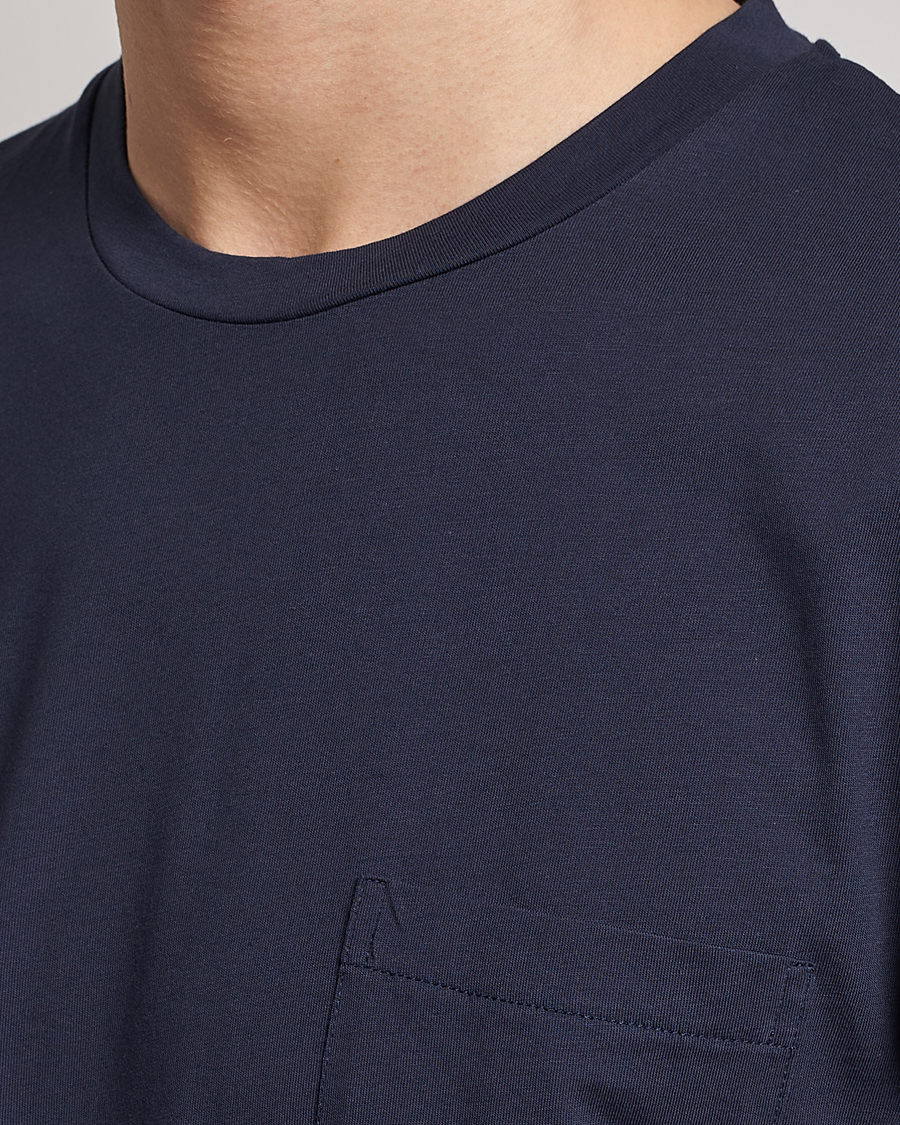 Mies | T-paidat | Sunspel | Riviera Pocket Crew Neck T-Shirt Navy