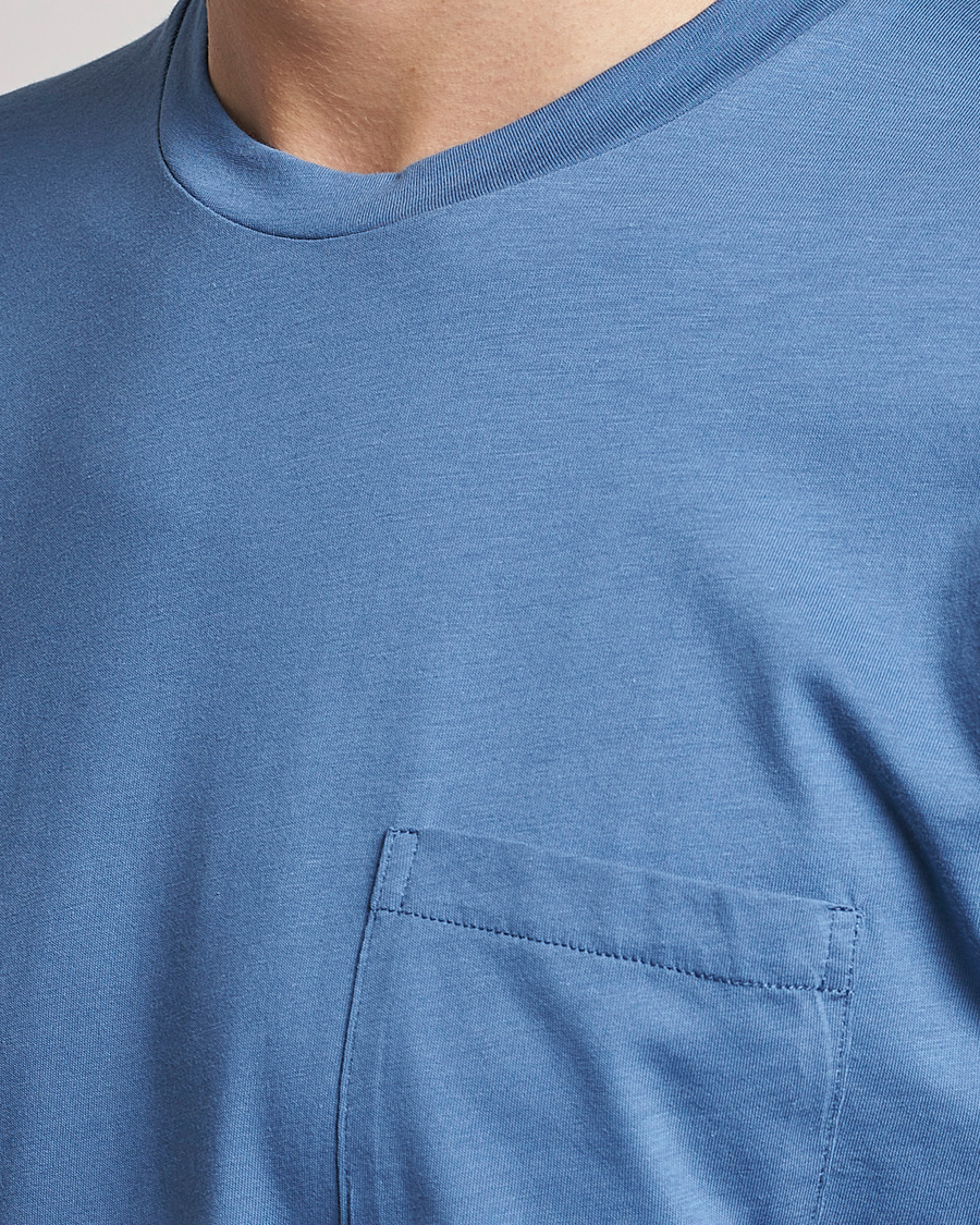 Mies | T-paidat | Sunspel | Riviera Pocket Crew Neck T-Shirt Blue Stone