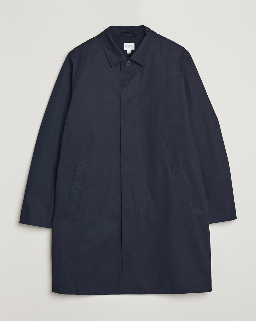 Mies |  | Sunspel | Technical Cotton Mac Coat Navy