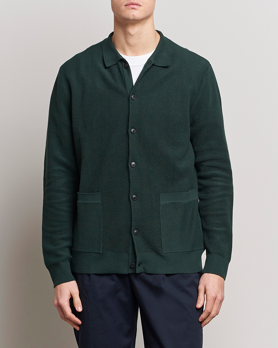 Mies |  | Sunspel | Knitted Cotton Jacket Seaweed