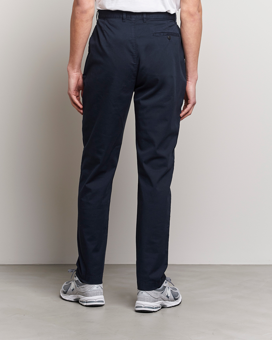 Mies | Housut | Sunspel | Pleated Stretch Cotton Twill Chino Navy