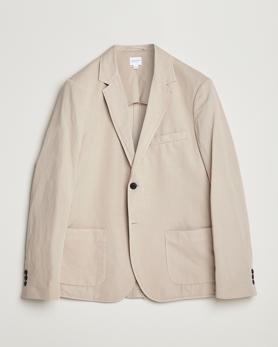 Mies | Pikkutakit | Sunspel | Unconstructed Cotton/Linen Blazer Light Sand